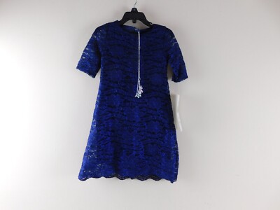 Rare Editions Girls size Navy Blue Lace Zippered Dress