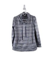 T by Talbots Cowl Neck Long Sleeve Pullover Sweatshirt Size Small Blue Gray