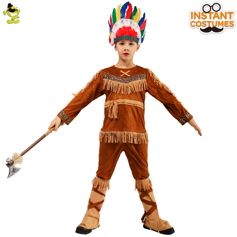Kid's Caveman Cosplay Costume Boys Ancient Indian Suit for Role Play Party  | eBay