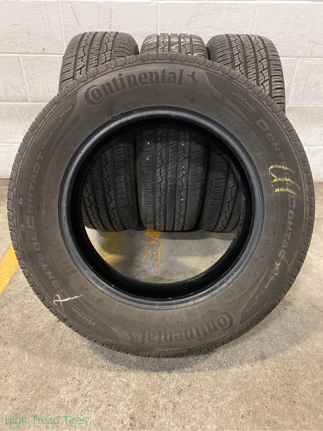 4x P225/65R17 Continental Control Contact Tour A/S Plus 9/32 Used Tires