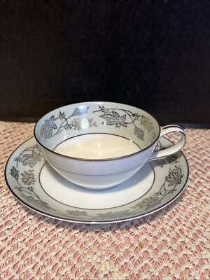 Noritake-Silvine-Tea Cup And  Saucer Set-MCM