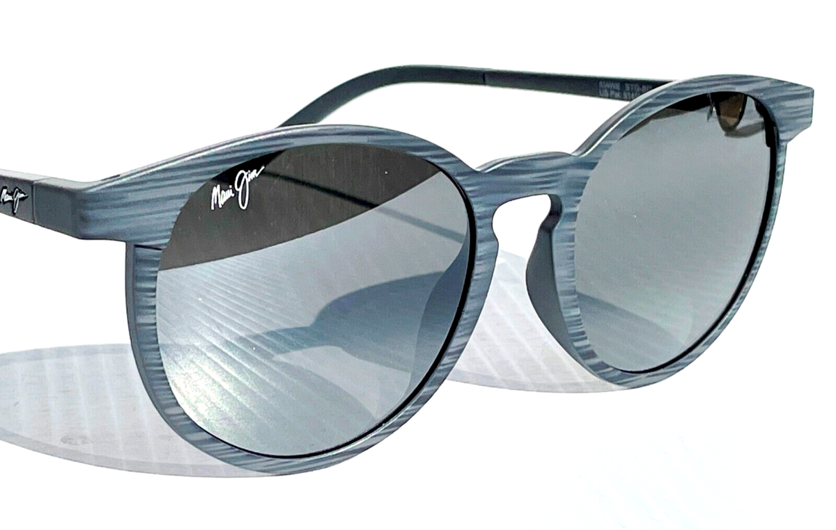 NEW Maui Jim KIAWE Grey Woodgrain Stripe POLARIZED Grey GLASS