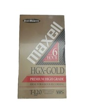 Maxwell T-120 246m 6-Hour HGX-Gold Premium High Grade VHS Tape. New
