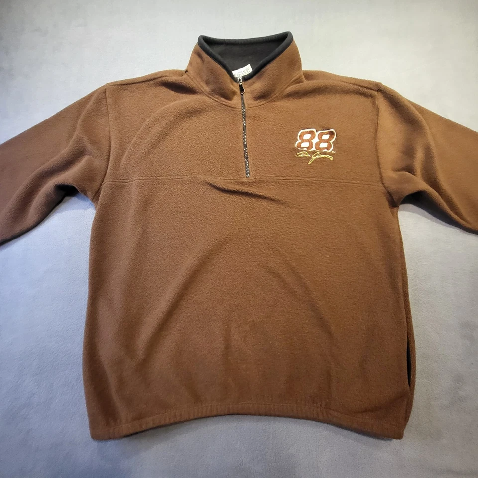 Dale Earndhart Jr #88 NASCAR Hombres L Competidores Vista Marrón Cuarto Cremallera Pull Over Foto 3 de 4