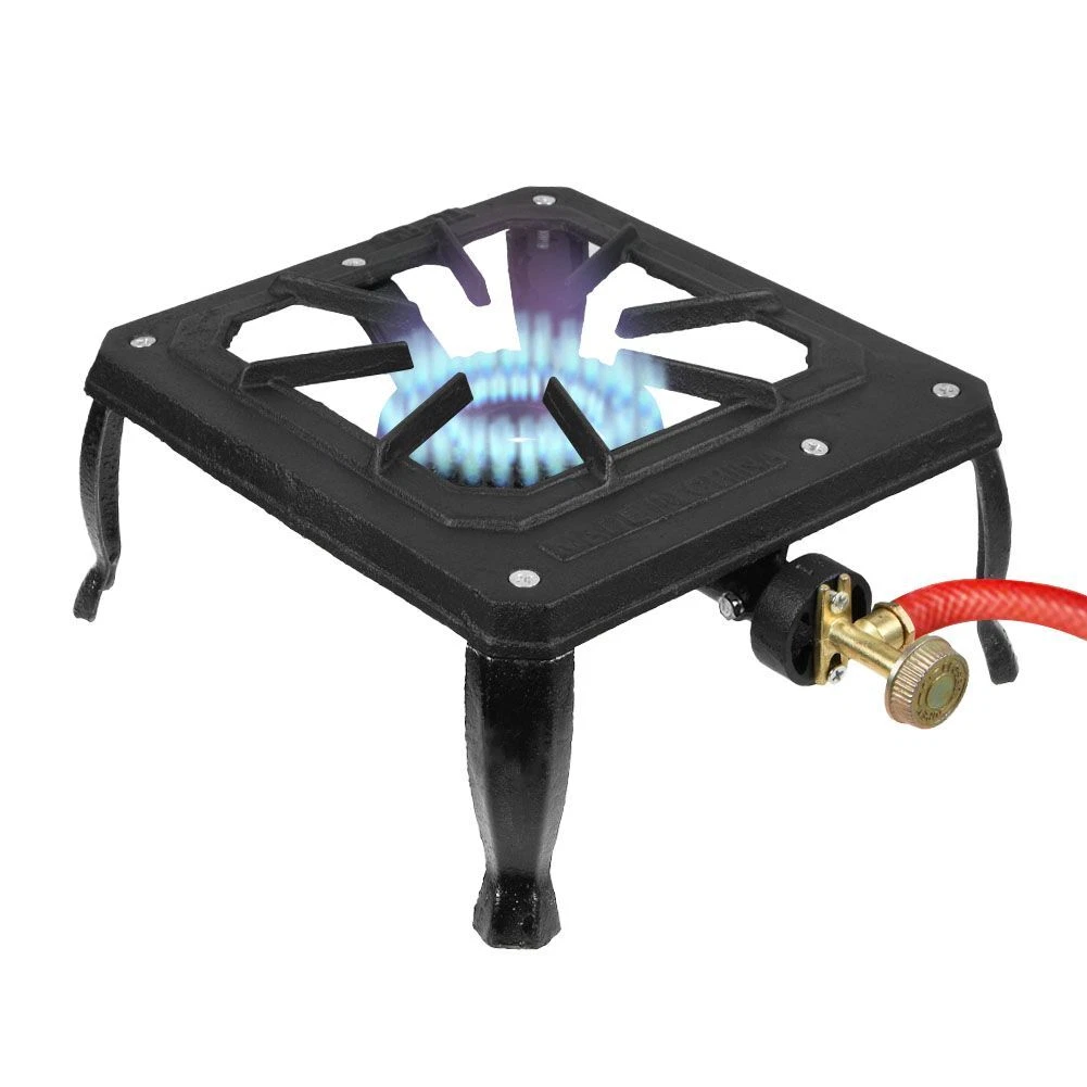 Single Portable Burner Cast Iron Propane LPG Gas Stove Outdoor Camping  Cooker US | eBay
