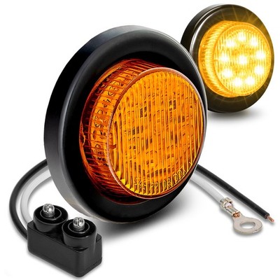 TRUE MODS 2pc 2'' 12V Amber Round LED Clearance Side Marker Lights [DOT FMVSS ...