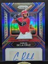 Carlos De La Cruz - 2024 Panini Prizm SS-CD Sensational Signatures Blue Auto /49