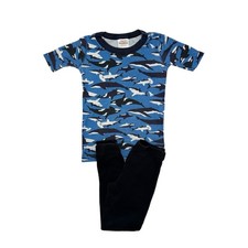 HANNA ANDERSSON PRIMARY Whale Shark Orca Pajama Set Size 8 Kids Blue Black