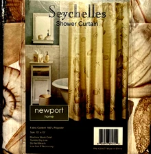 shower curtain cloth Newport Home Seychelles Seashell Shower Curtain Polyester