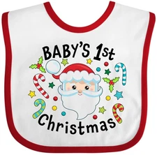 Inktastic Baby's 1st Christmas Santa With Candy Canes Baby Bib Kids Hat Cute Fun