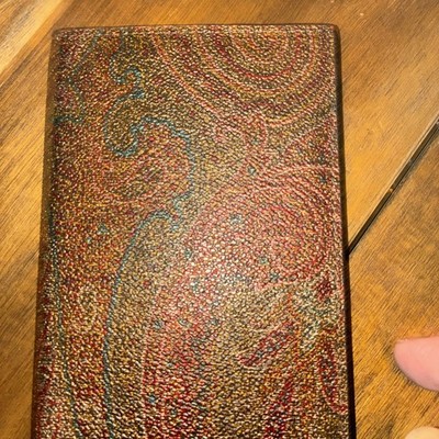 ETRO Milano Paisley Leather Long Wallet Clutch Made in Italy Brown Multicolor