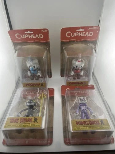 Brand New Figure Set of Cuphead, Mugman, The Devil, King Dice, Funko 2018 Set