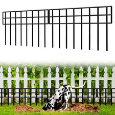 No-Dig Animal Barrier Fence Panels - 14 Pack, 19.5ft Garden Border for Dogs  Ra