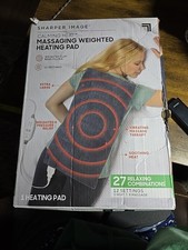 Calming Heat Massaging Weighted Heating Pad Sharper Image New Sealed