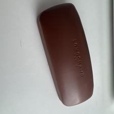Longchamp Paris Brown Leather Hard Glasses Case