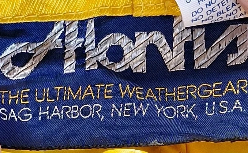 Atlantis Weather Gear Nylon Fishing Rain Sailing Pants Sz. Small Yellow USA Made