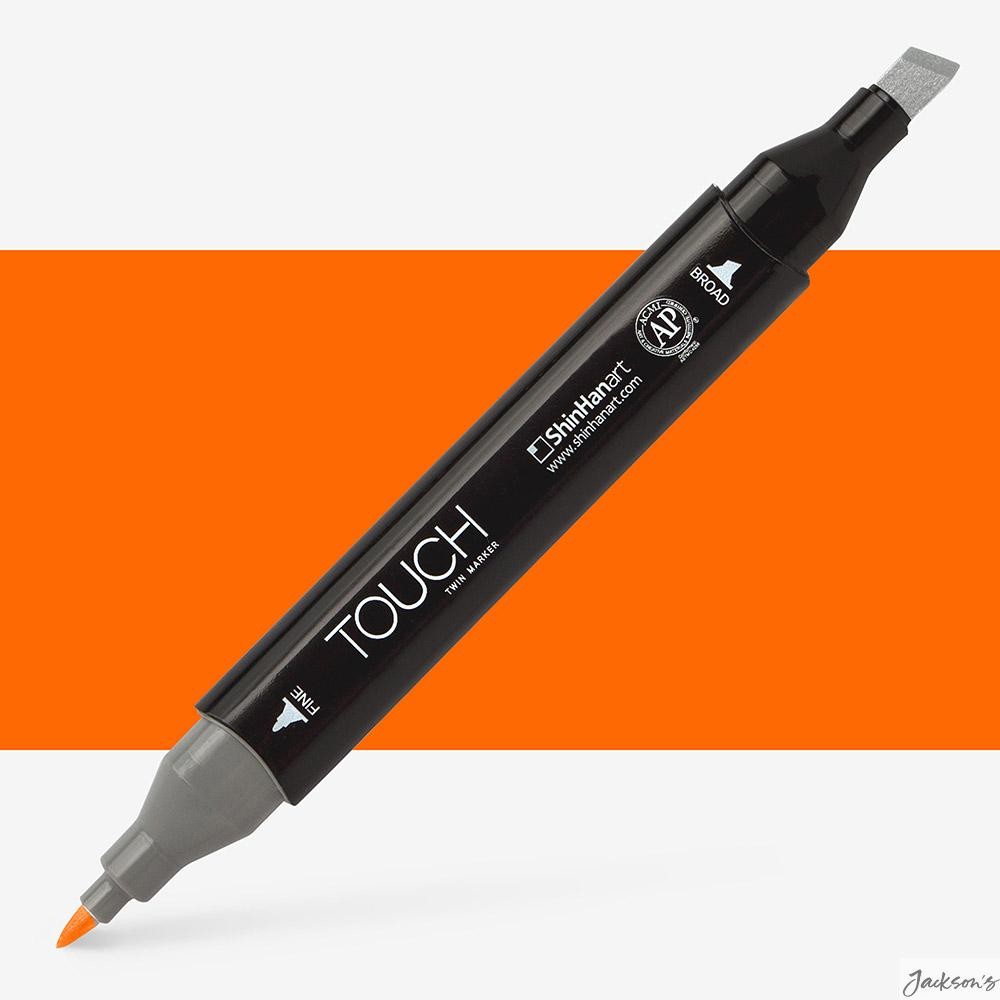 ShinHan Touch Twin Marker Pen Alcohol Ink Fluorescent Orange For Illustration