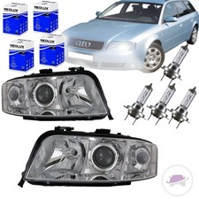 Audi A6 4B C5 Scheinwerfer RECHTS & LINKS Set FACELIFT H7/H7 01-05+ MARKENBIRNEN