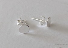 5 par kolczyki ze srebra próby 925 5mm płaski klej na podkładce
