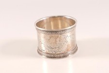 Serviettenring Silber 875 Polen  Dorfszene Monogramm HJ datiert 1923 34gramm