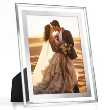 5x7 Picture Frame, Glass Photo Frame 5 by 7 for Tabletop, Clear Mirror Photo ...