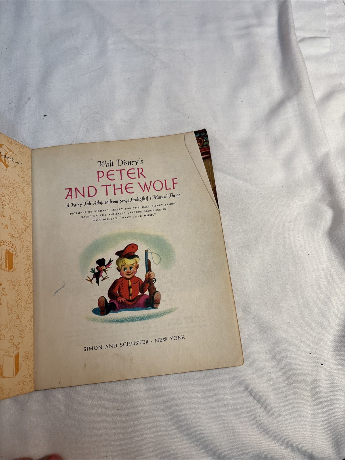 Vintage Walt Disney's Peter And The Wolf Little Golden Book 1947