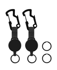 2 Pack Retractable Key Chain Heavy Duty Badge Holder Reel with Multitool Carabin