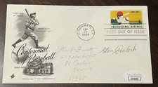Stan Coveleski Signed Baseball's 100th Birthday Envelope JSA!!