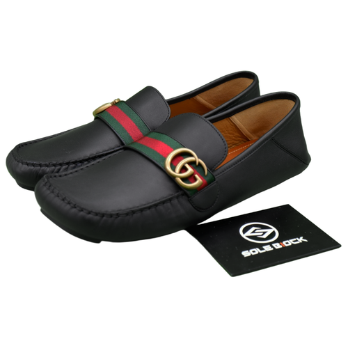 Gucci Leather GG Loafer Shoes Men's Black 450891 DTM10 1060 | eBay