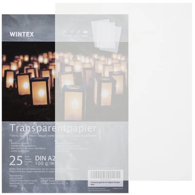 ESPRING Transparentpapier DIN A4 50g/qm – transparentes Bastelpapier - 50 Blatt