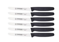 Giesser Messer Tomatenmesser BröTchenmesser KüChenmesser 6Er Set 11 Cm Schwarz