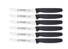 Giesser Messer Tomatenmesser Brötchenmesser Küchenmesser 6er Set 11 cm schwarz