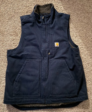 Carhartt Men  s Vest Men  s medium  ov4277-M GREAT CONDITION Dark blue