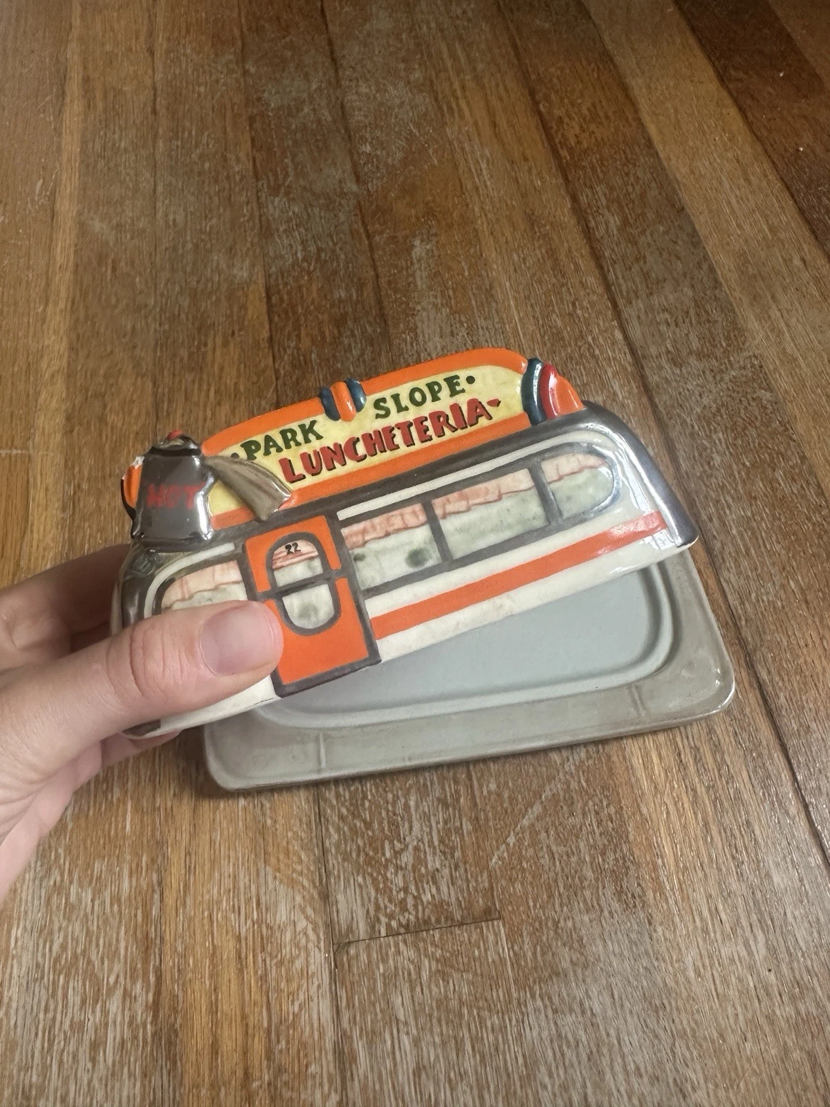 BUTTER DISH-HENRY CAVANAGH-Ceramic-Diner-Hand Made Vintage Ristorante Retro
