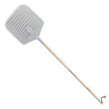 Chef Pomodoro Perforated Pizza Peel Aluminum 12 x 14-Inch with Detachable Woo...