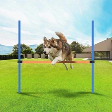 Dog Agility Training Equipment, Pet Training Hurdles & Weave Poles Set with A...