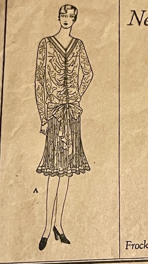 20’s New Butterick 2066 Deltor Womens Dress Ruched Bodice Uneven Hem 33 Original