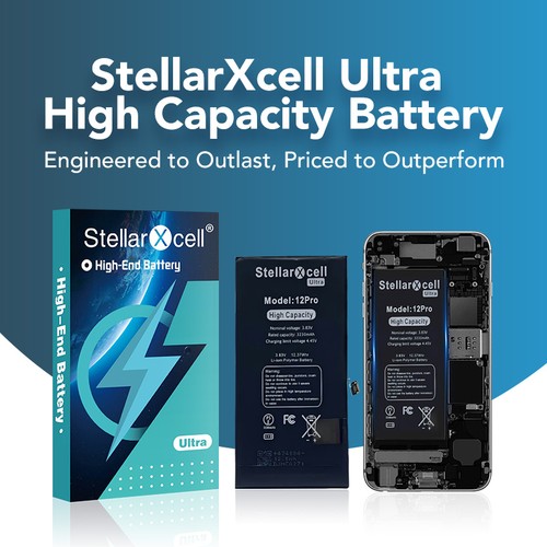 Batterie StellarXcell Ultra d'origine pour IP7 8 Xs Xr 11 12 13 14 15 Pro Mini Plus - Photo 2 sur 40