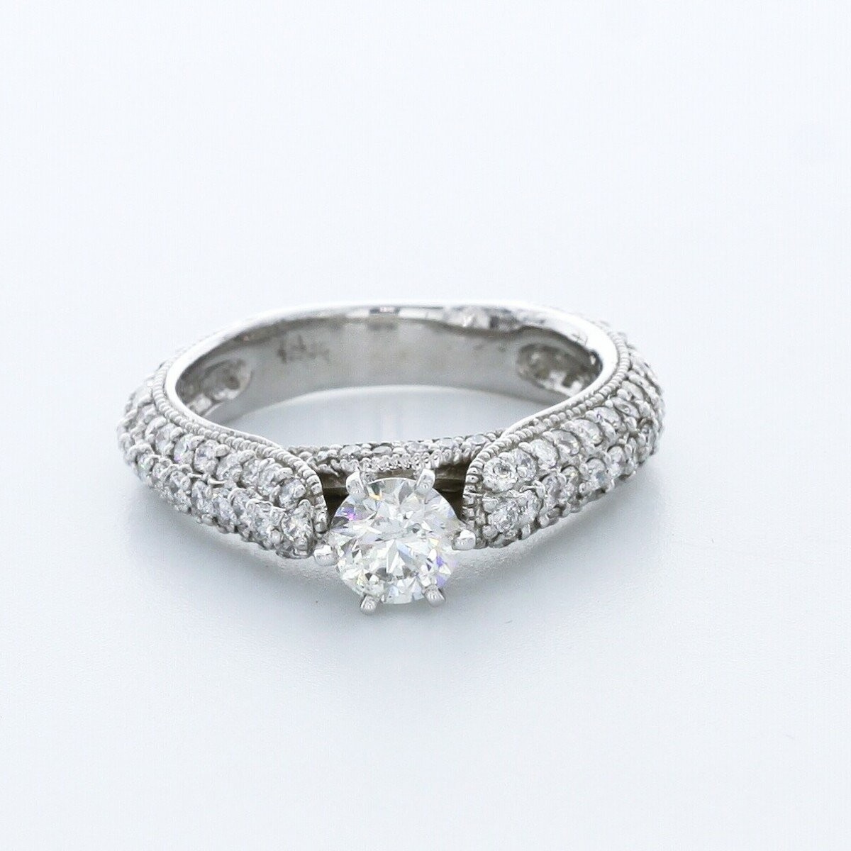 Natural Diamond F/SI1 Excellent Cut Round Brilliant 14K