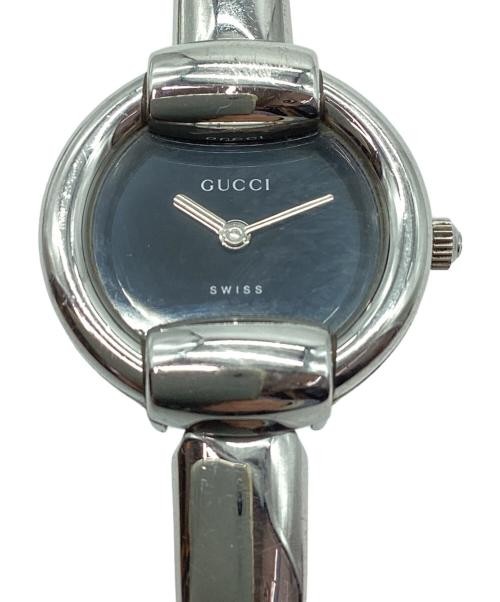 Gucci Bangle Watch Ladies Black Quartz 2cm Diameter Used
