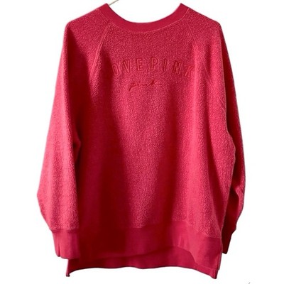 PINK Victoria's Secret Oversized Pullover Sweatshirt Logo Cozy Terry Cloth Small