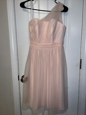 Brides Maid  Dress Mesh Wedding David’s Bridal Formal Blush dress Size 0 - NWT