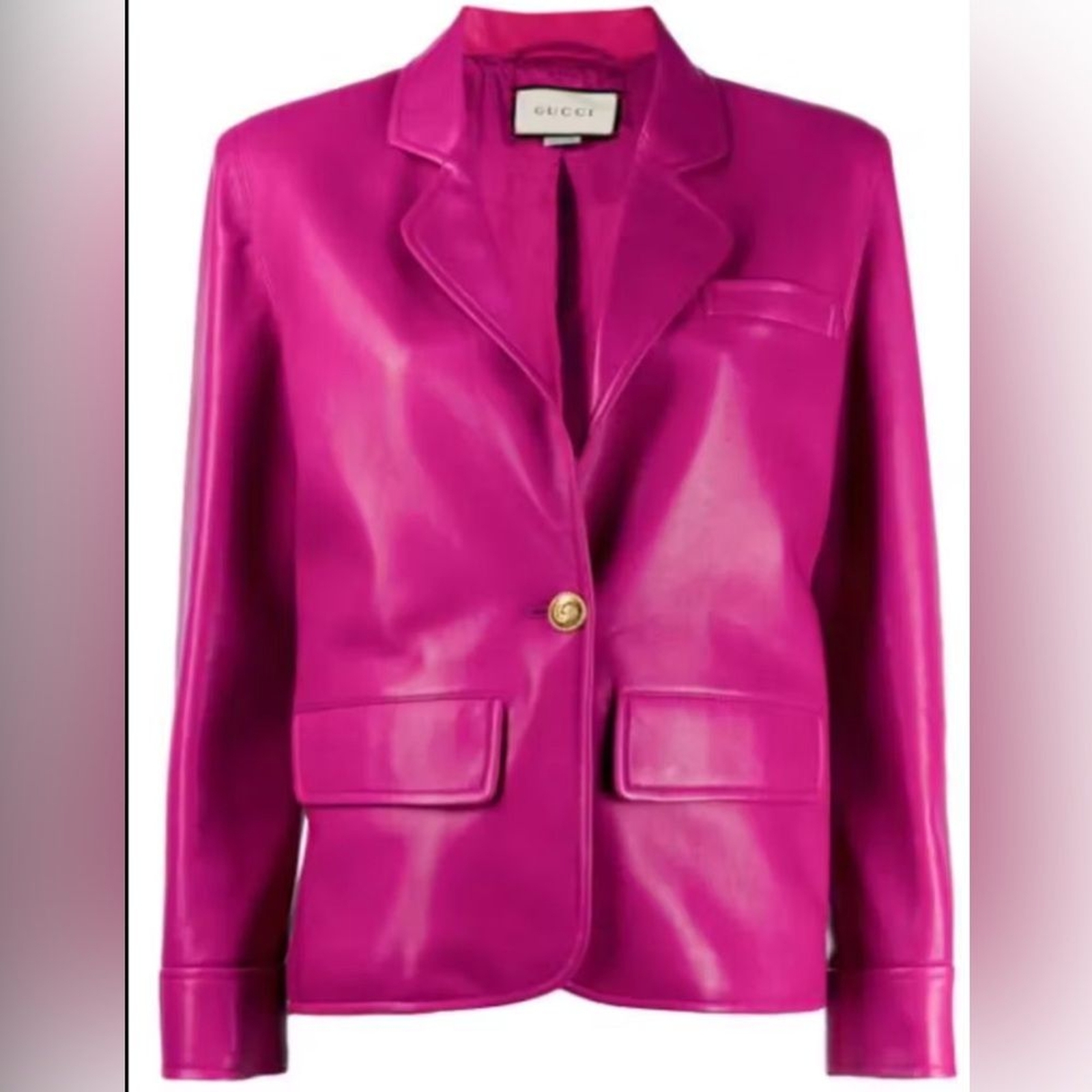 RRP US$5,000 RARE Gucci women pink lamb leather blazer jacket image 2