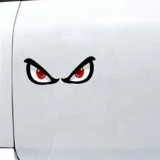 Funny 3D Shark Angry Red Eyes Car Rearview Mirror Reflective Sticker Decal