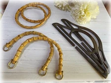 Bamboo or Molded Purse Handles for Crafting Handmade Bags CHOOSE from 3 STYLES