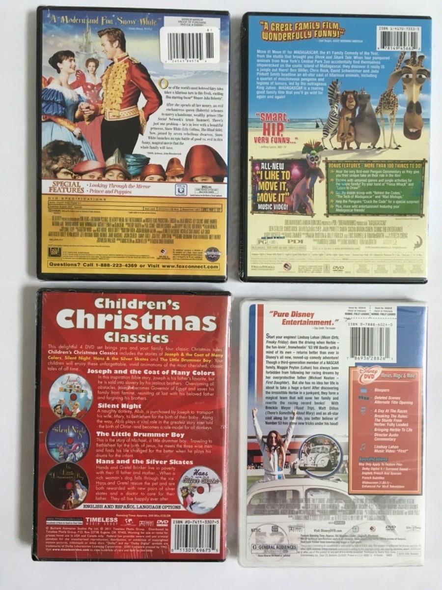 Lot of 4 Children's DVD Feature Films Movies For Families NEW