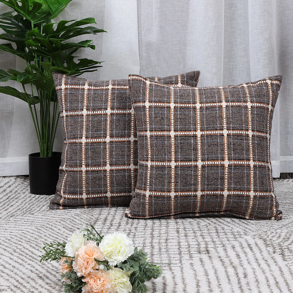 Buffalo Check Plaid Throw Pillow Case Cushion Cover Farmhouse Decoration Linen - Image 3 of 4