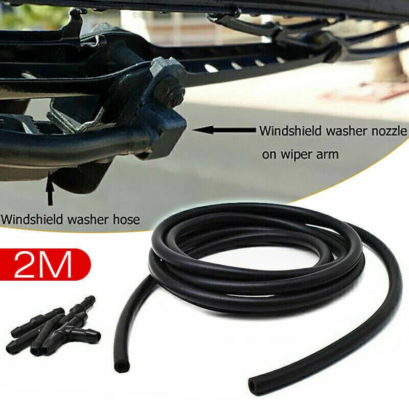 Black Rubber Windscreen Wiper Washer Jet Tube Pipe Hose 200cm with connectors UK - Image 4 of 4
