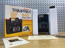 Kodak Trimprint 940 Instant Camera Polaroid Vintage with Electronic Flash  Box.