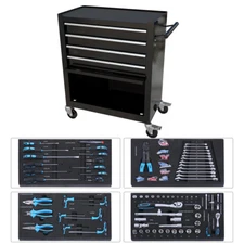 234pcs Rolling Tool Cabinet Interlock with Tools & 4 Drawers Tool Storage Box